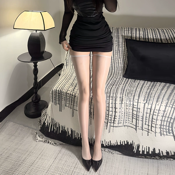 Glossy knee-length white