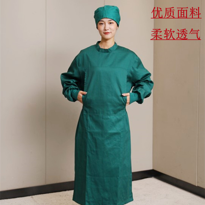 手术衣服隔离衣防护衣反穿衣术刷洗手衣包布洞巾医生服墨绿色长袖