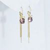 Purple zirconium, small design demi-season earrings, light luxury style, 2022 collection, western style