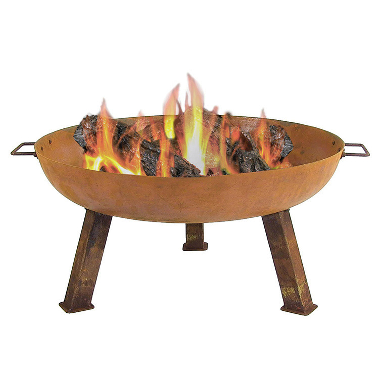 耐候钢板火盆加工篝火烧烤火盆欧式出口燃木取暖炉庭院火炉烤火盆