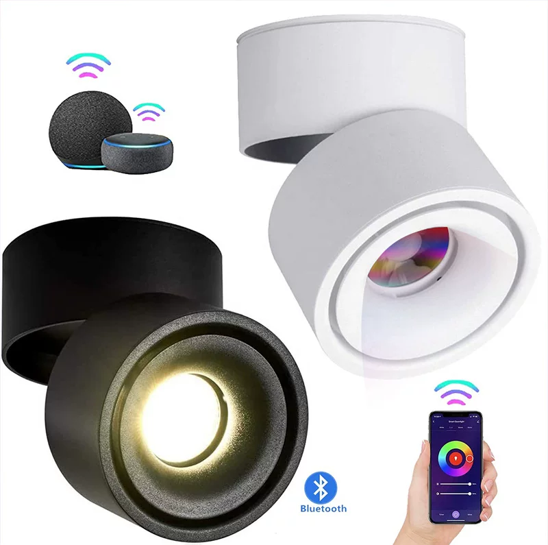 Светодиодная диммируемая RGB 3‑круглые Wi‑Fi свободная установка Конг Мин 360 градусов может вращаться интеллектуальные верхние светильники