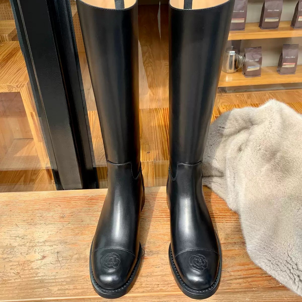 Tweed Style Embroidered Camellia Boots for Women 2025 New Boots over the Knee Slim Boots High Knight Boots