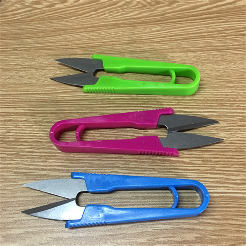 不锈钢U型家用小剪刀十字绣修线剪刀家用弹簧修剪缝纫手工工艺剪