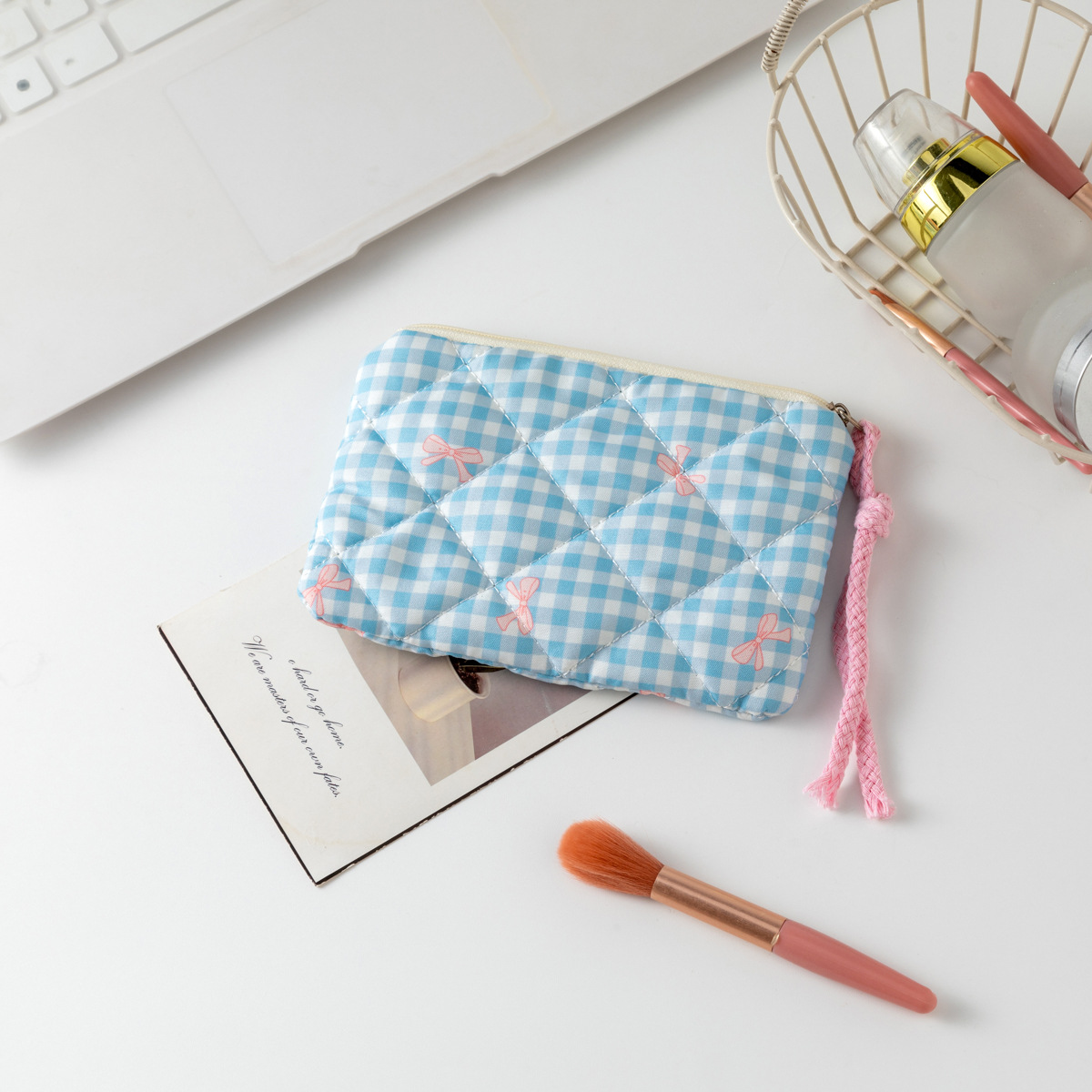 리본 블루 체크