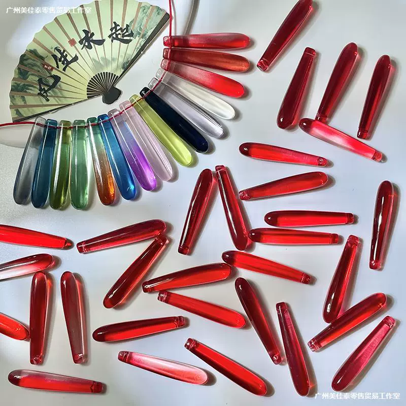 。 20 шт., 6x35 мм, стеклянные длинные подвески в форме капли воды в античном стиле, ручная работа, ювелирные изделия с кисточками, заколки для волос, серьги, аксессуары, материал