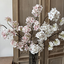高品质梨花 白色假花禅风花艺样板间摆设 日式家居玄关摆件杏花