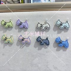 カラー塗装合金の芯抜き金物子犬の看板diyアクセサリー韓国系少女マカロン百合装飾ボタン