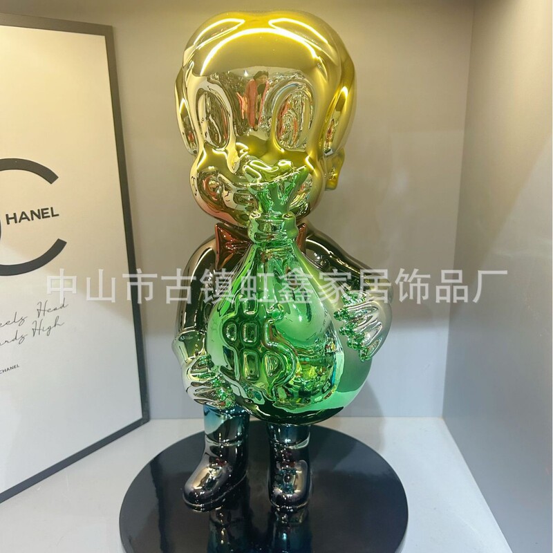 样板间售楼处客厅儿童房创意潮玩卡通拳击兔子雕塑摆件书房摆设|undefined