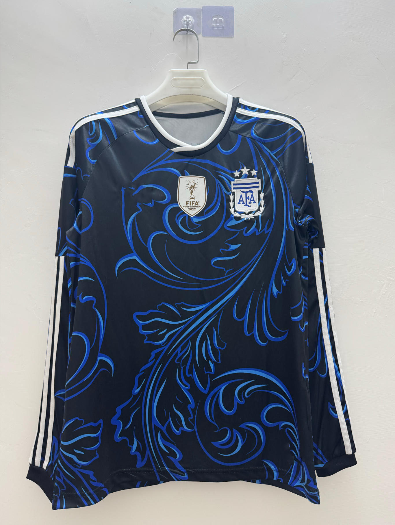 Nueva camiseta de fútbol de mangas largas de Argentina Real Madrid Barça de Alemania, la misma camiseta de venta directa suelta transpirable image 8