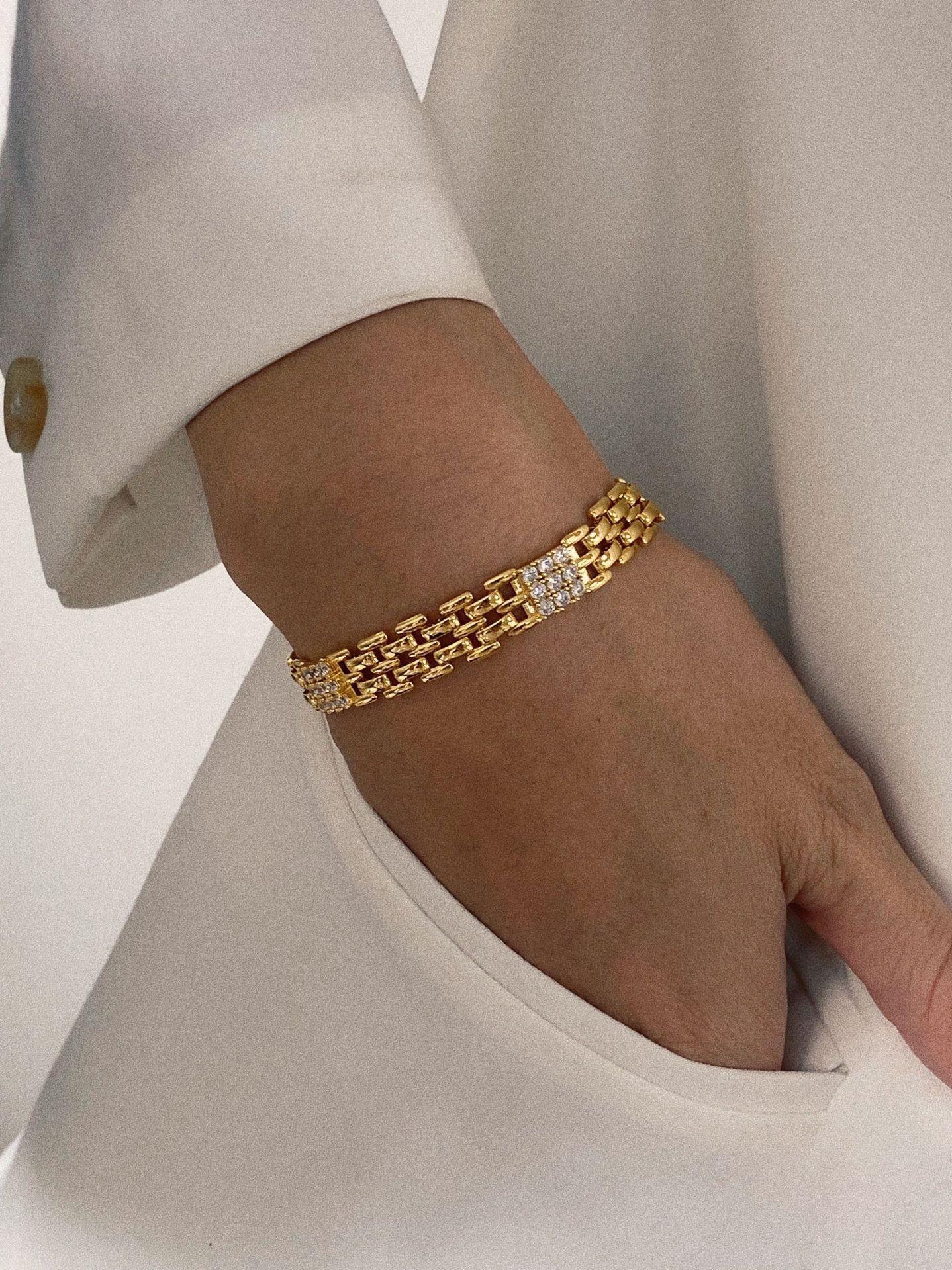 Luxurious Geometric Copper Plating Zircon Bracelets