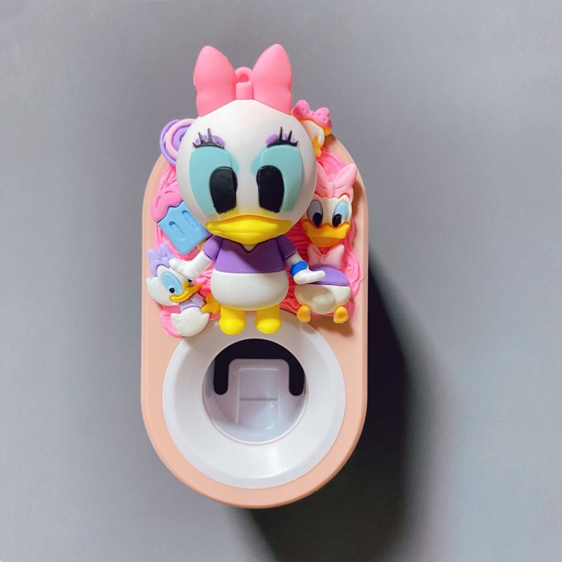 Automático de pasta de dientes exprimidor de dibujos animados de los niños lindo Punch-libre almacenamiento rack clip de pasta de dientes exprimidor diario diverso suministro