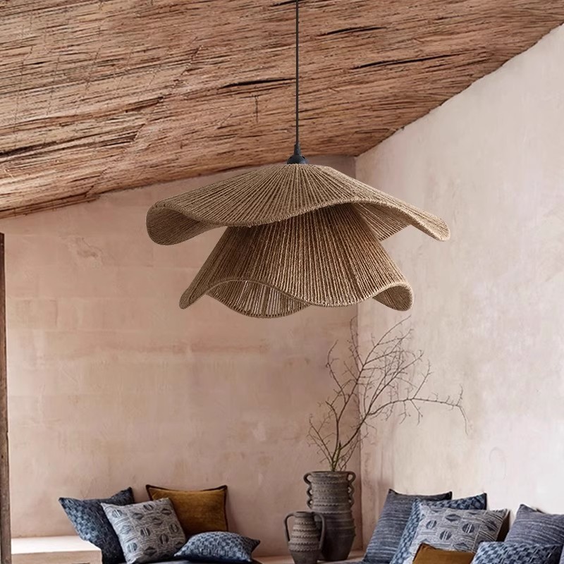 Sala de estar de estilo tranquilo Hotel Residencia Restaurante retro Tejer de algodón Dormitorio Sala de té Comedor de estilo medieval Lámpara de restaurante