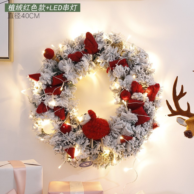 Flocado rojo + LED luces de la secuencia