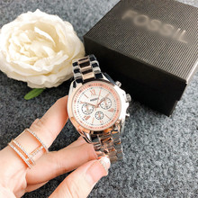 美国品牌女表Ladies watch日内瓦手表不锈钢表扣小巧三眼六针装饰