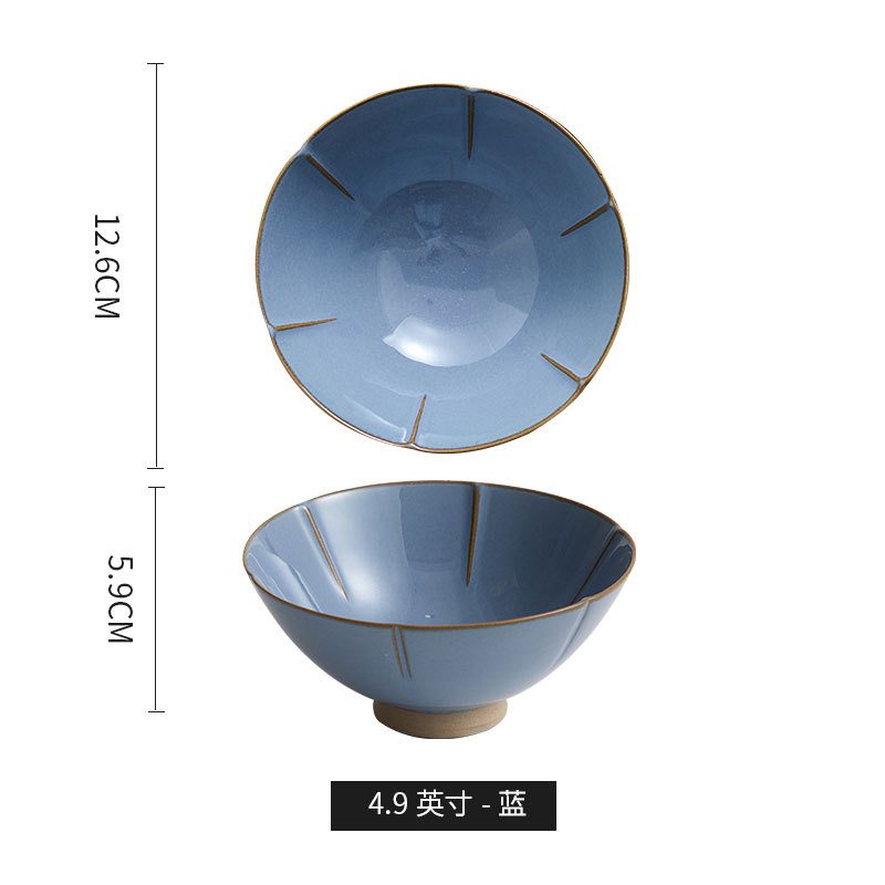 Las montañas y los ríos. Cuencos de arroz de cerámica de estilo nórdico cuencos de ensalada creativos simples cuencos de alto valor de la cara cubiertos al por mayor