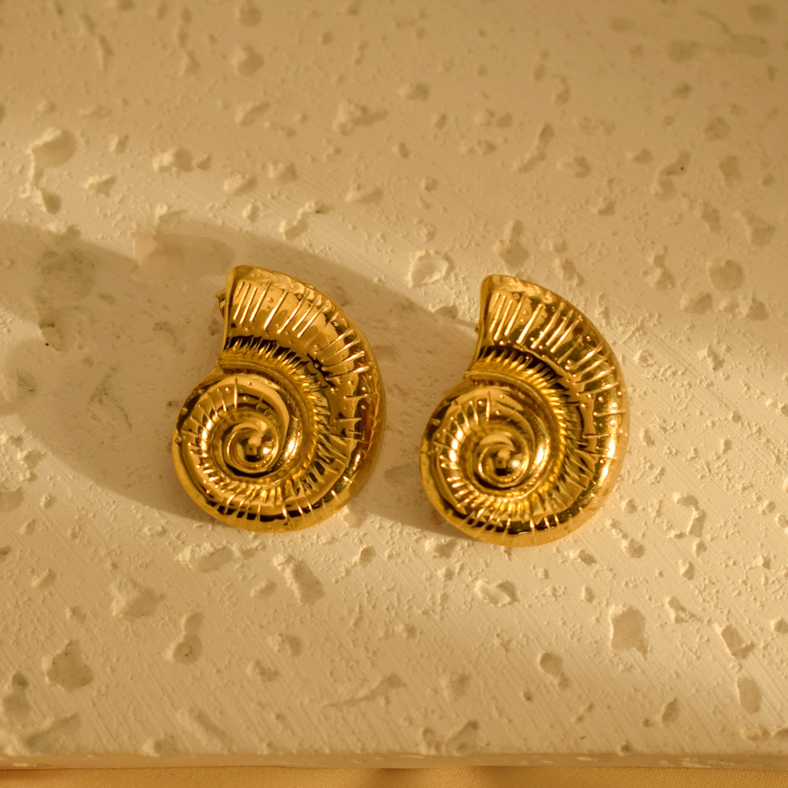 Ear Studs Classification 1 Pair Marine Style Commute Conch Plating 304 Stainless Steel Ear Studs