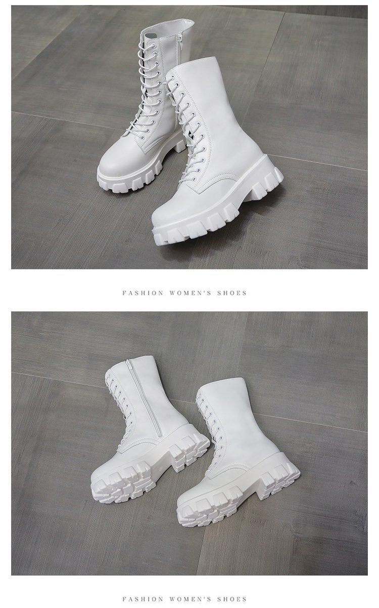 Hoge martin boots met veters voor dames lederen motorlaarzen_voghion.com