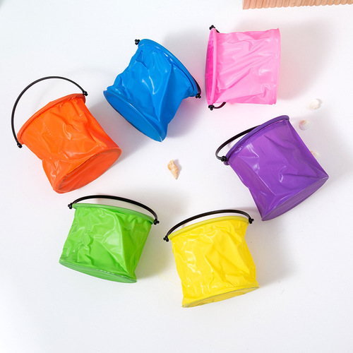 Rubber art folding bucket wholesale multifunctional fishing bucket portable outdoor sketching telescopic brush washing bucket