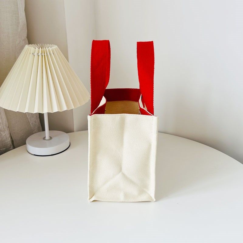 New canvas bag, Shishi Ruyi handbag, small square bag, fashionable, casual and cute bento bag, handbag, hand-held bag undefined