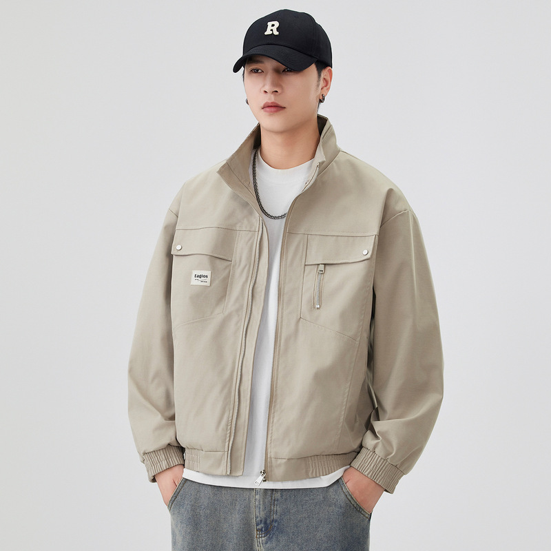 American-Style Lapel Work Jacket for Men 2026 Spring and Autumn New Windproof Waterproof Breathable Warm Jacket Top