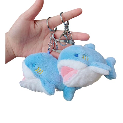 Cross-border shark and whale simulation plush toy keychain pendant marine life ragdoll doll