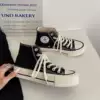 Чёрный (толстая подошва, боковой логотип, высокий верх)