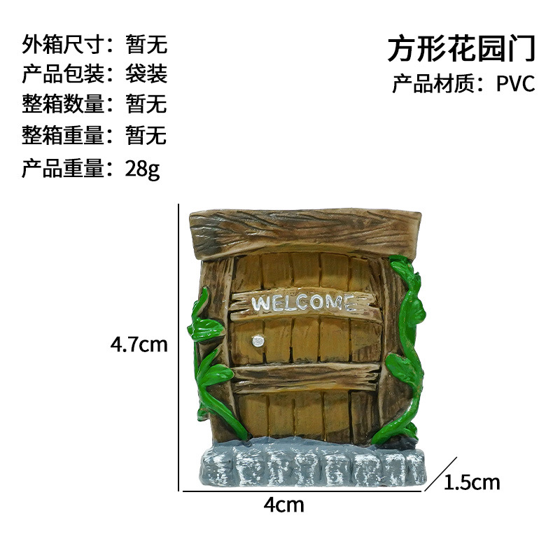 Puerta de hadas pequeña, puerta de madera hecha de material duradero, material de decoración de micropaisaje de musgo, material de decoración para peceras pequeñas.