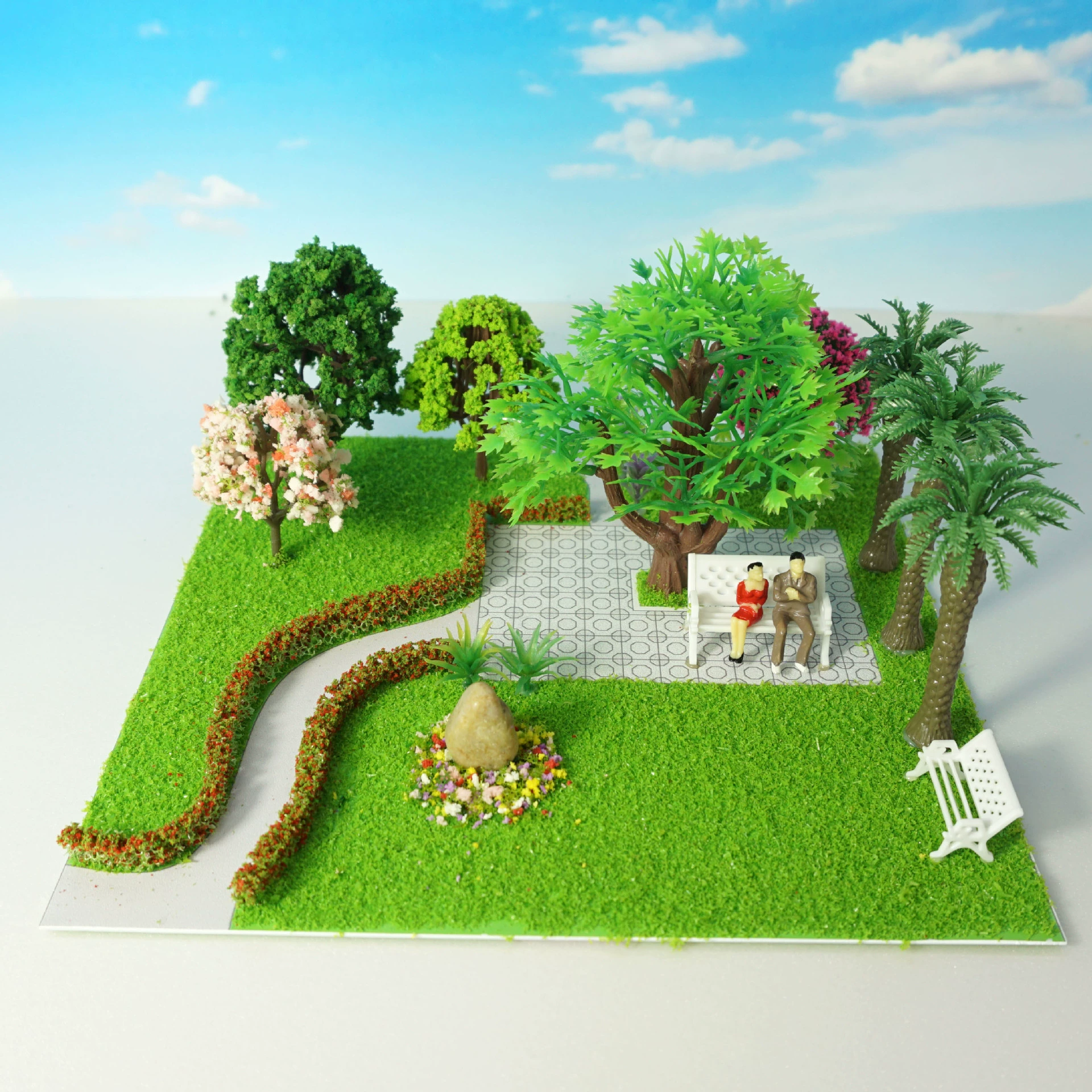 Миниатюрная модель сцены Мини-парк детский сад родительско-Детские мероприятия ручной работы DIY производственный Материал Пакет