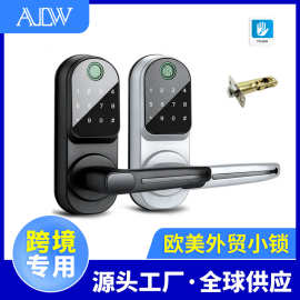 欧美式单舌智能指纹锁跨境小锁木门密码锁通通锁APP深圳厂家