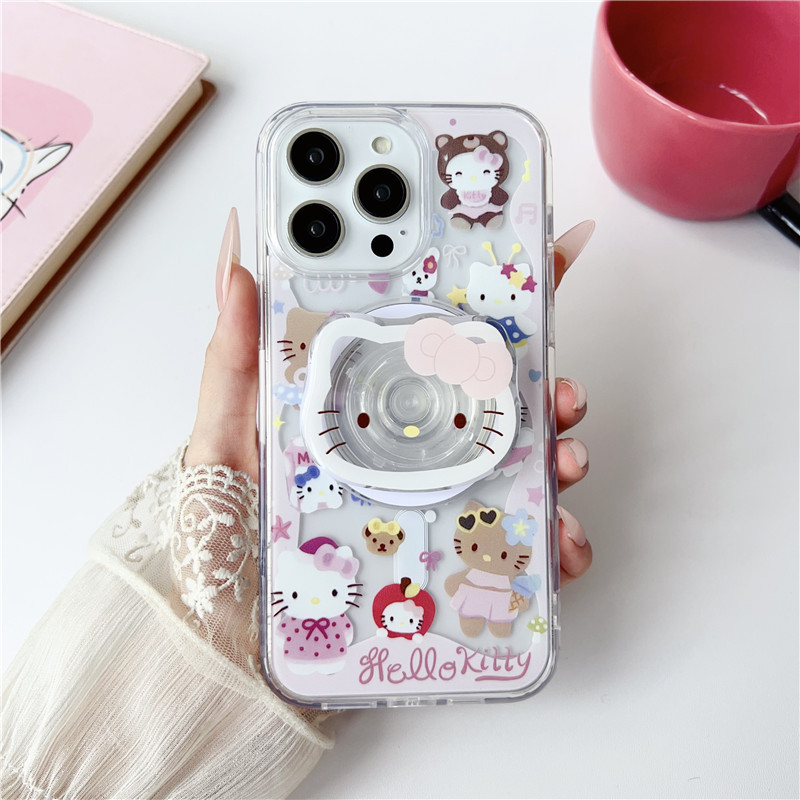 Cartoon magnetic KT cat iPhone14/13 for 12/11 Apple 16/15PROMAX mobile phone case protective cover