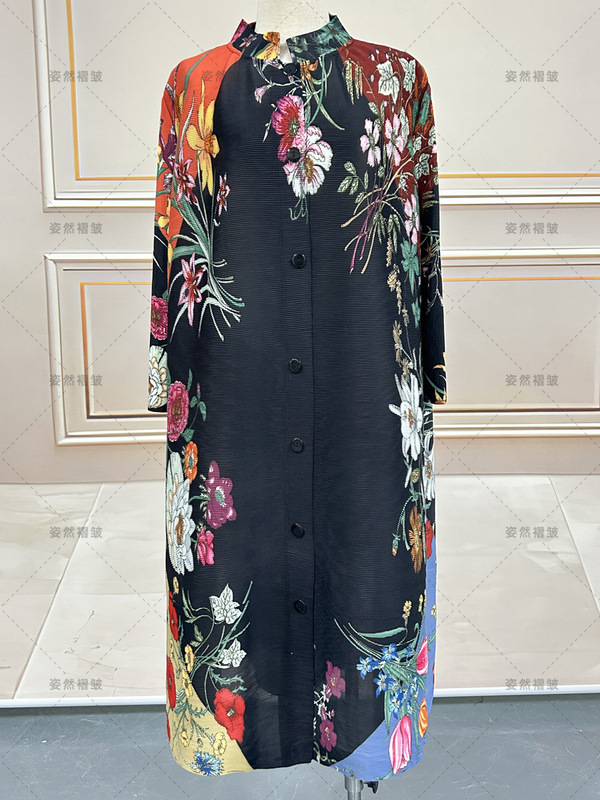 非洲大码气质女装三宅褶皱衣服批发开衫连衣裙印花牙签褶休闲裙子|undefined