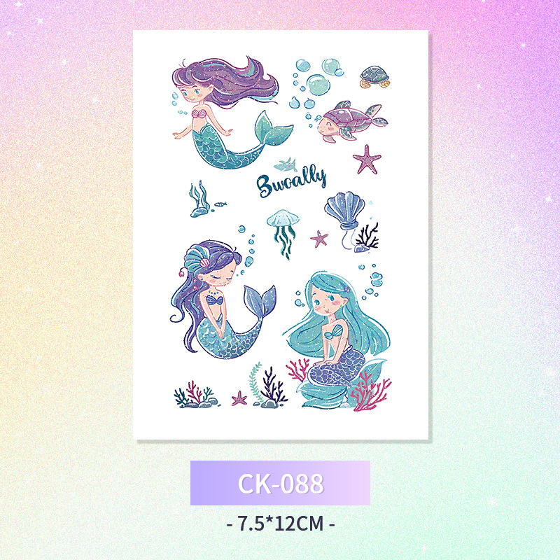 Glitter mariposa cara pegatinas tatuaje pegatinas hadas lavable impermeable de larga duración lindo unicornio ciervo Luna Estrella Planeta