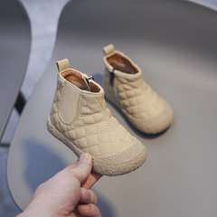 Winter children snow boots for boys and girls, baby warm cotton boots for boys and girls, padded leather boots for middle children, soft-soled short boots shoes