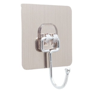 Strong Large Hook Adhesive Hook Non-marking Non-punching Glue Wire-drawing Non-marking Stainless Steel Transparent Load-bearing Wall Hook Kitchen Single
