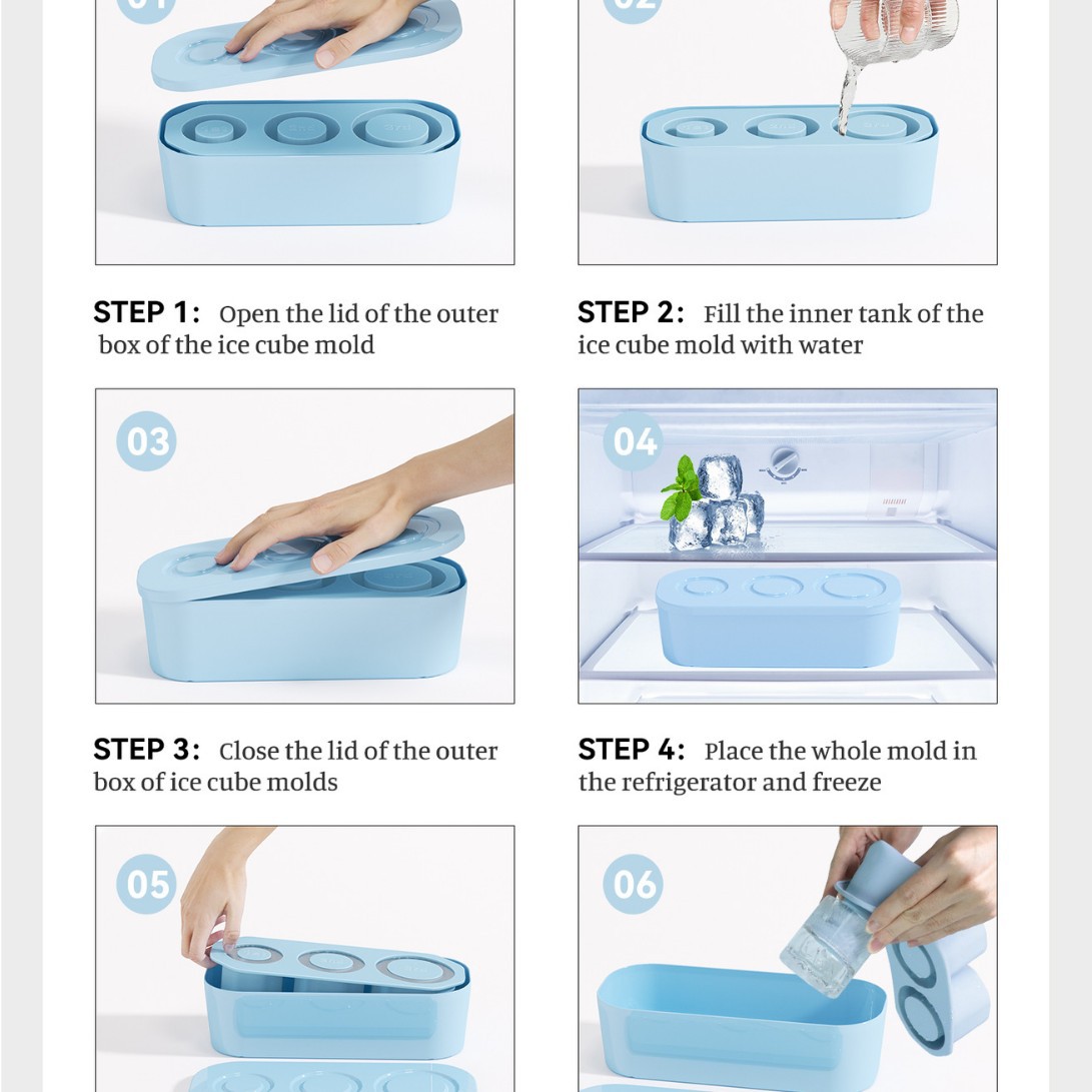 Taza de agua Stanley de rejilla de hielo transfronteriza Stanley molde de cubitos de hielo de silicona especial con caja de fácil desmoldeo
