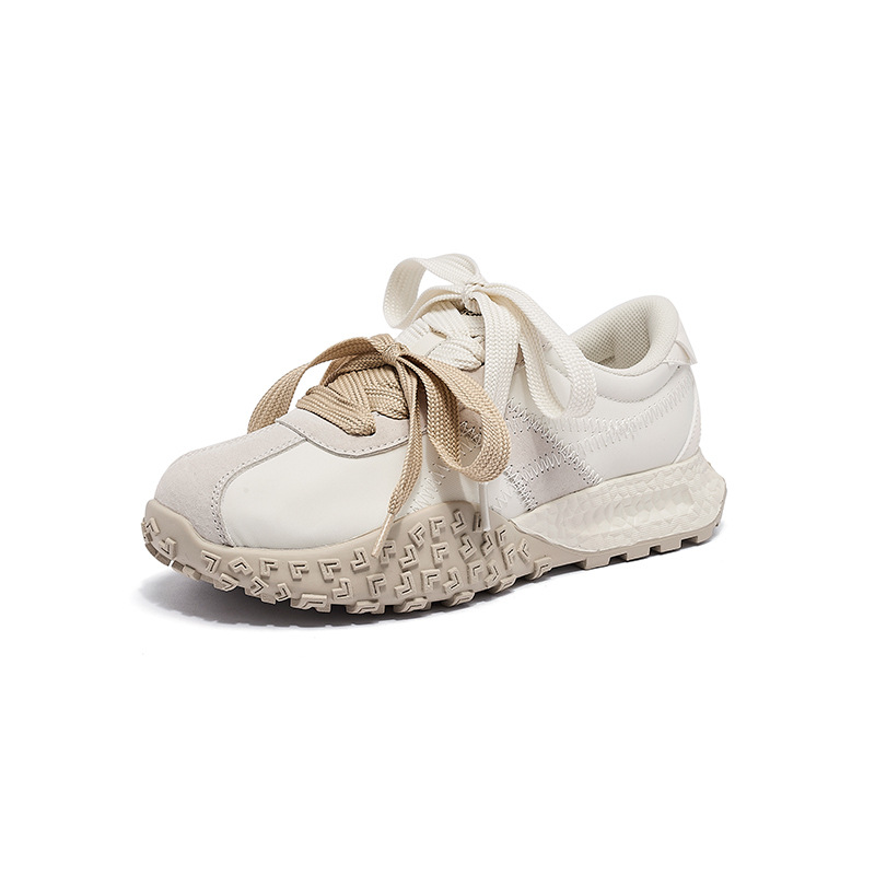 Augu Shi Dengde zapatos de entrenamiento para mujeres 2025 nuevo otoño invierno grueso zapatos blancos pequeños zapatos deportivos ligeros ociosos Agan