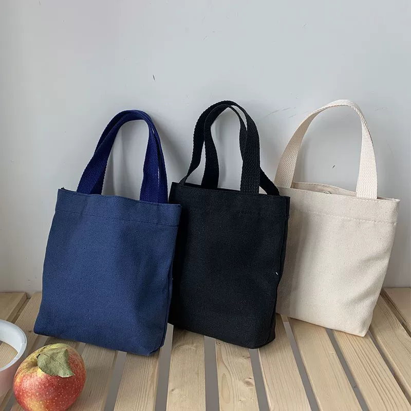 Маленькая большая сумка, простая цветная холщовая сумка, большая вместительная коробка для завтрака, сумка для ланча, тканевая сумка для покупок своими руками, AliExpress