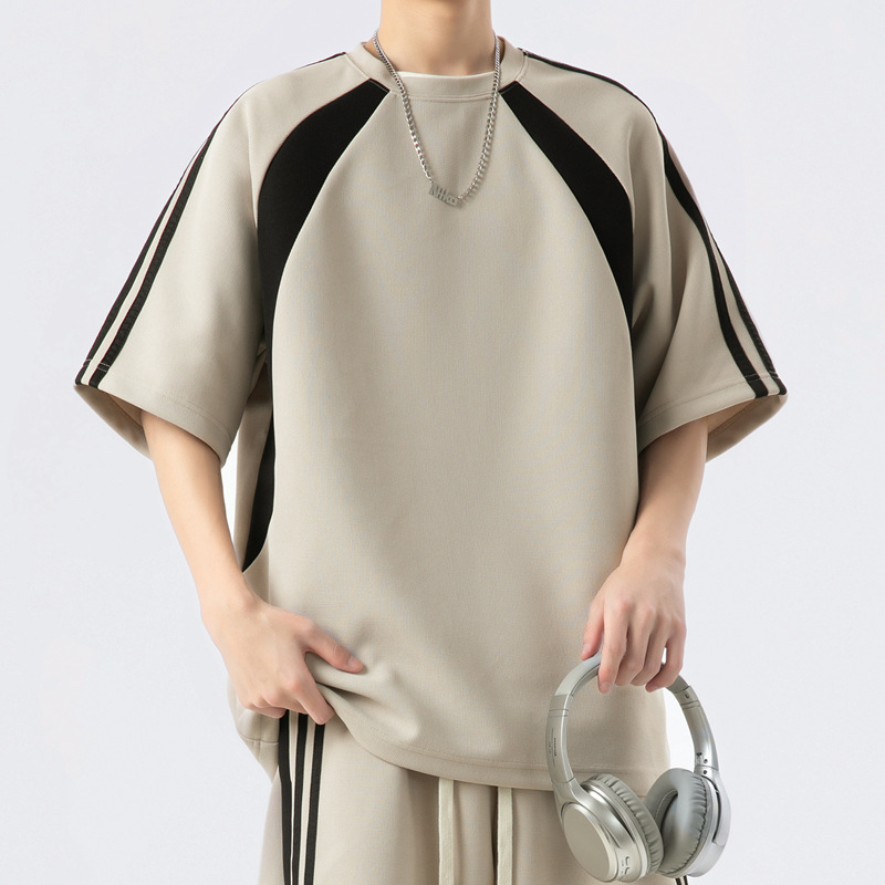 Nuevos productos de verano nuevos pantalones cortos de mangas cortas sueltos de dos piezas conjuntos (se puede dividir solo) TZ837