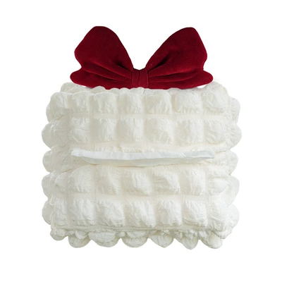 Seat Back Tissue Box Cute | Car tissue box/set - mipao-fuge-chair-back-tissue-box-with-velvet-bow-red