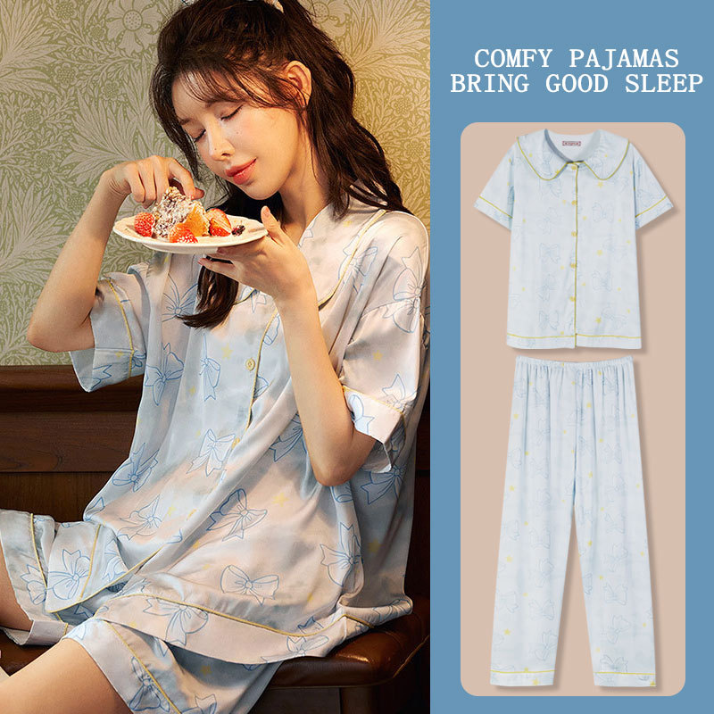 D.M-170 short blue bow cardigan