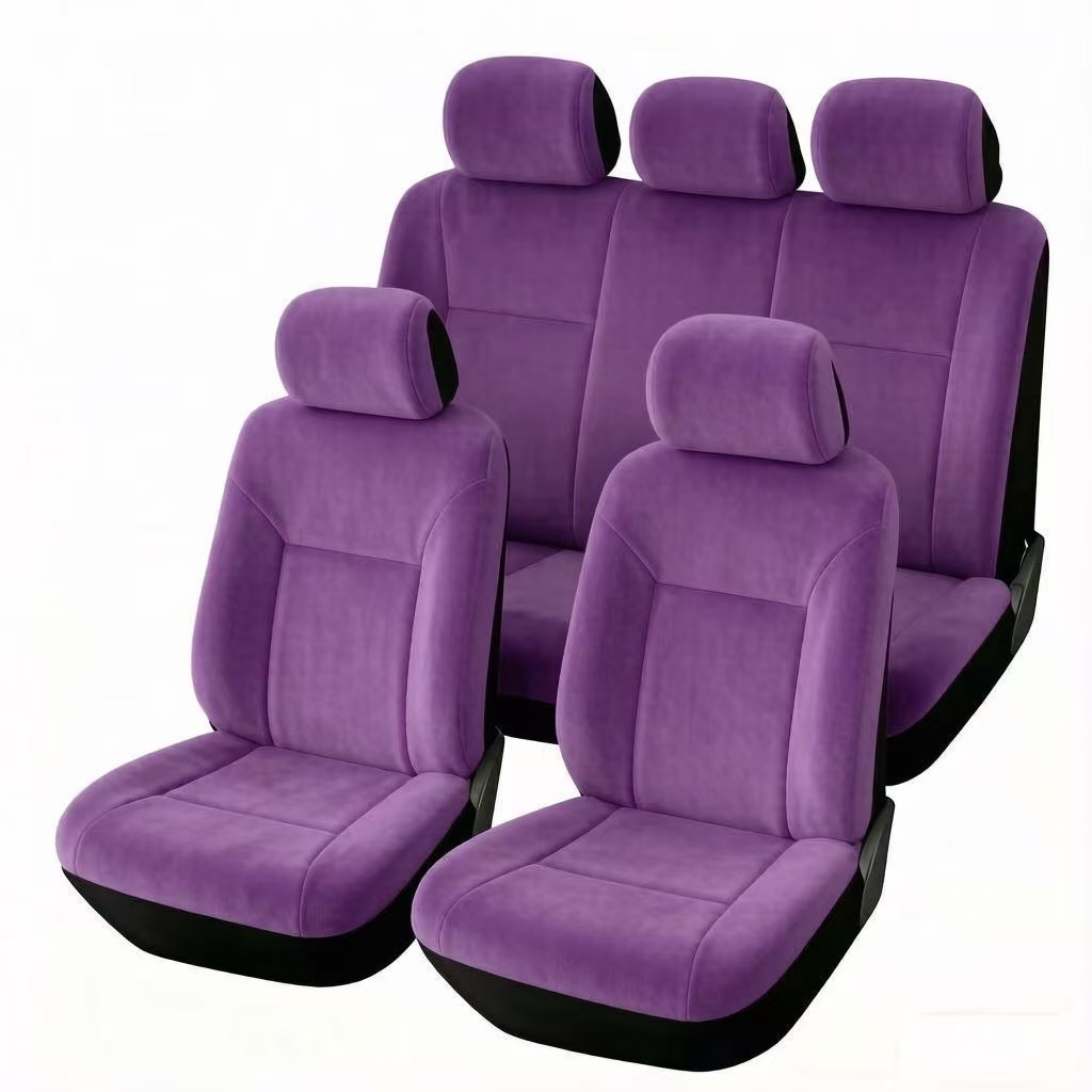 Universal five-seater car seat cover, solid color suede, full-coverage cushion cover, suitable for all seasons, popular cross-border product