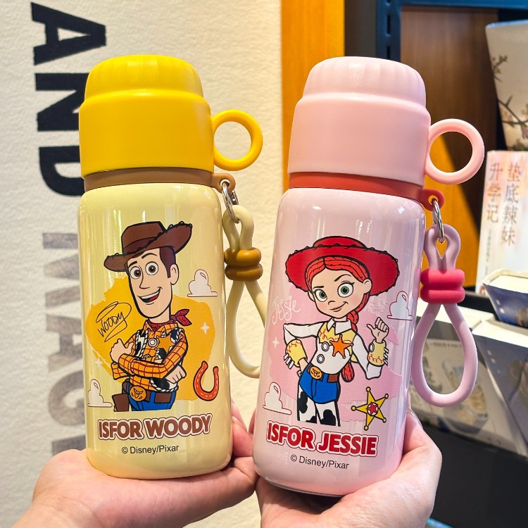 Toy Story Kids Taza de calor especial para niños y niñas para la escuela Taza de agua para estudiantes de primaria Taza de paja de tres usos