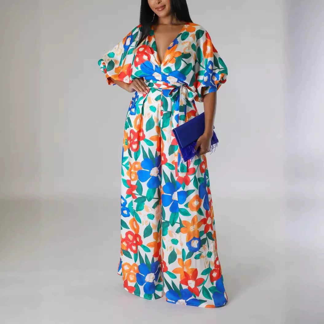 3053 трансграничные европейские и американские женские новые модные повседневные комбинезоны с принтом