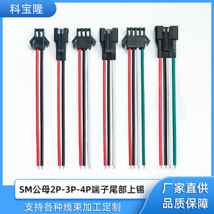 Customized Sm2.54 Male and Female Docking 2P3P4P Terminal Wire Tail Tin-Plated Air Docking Led Light Terminal Block