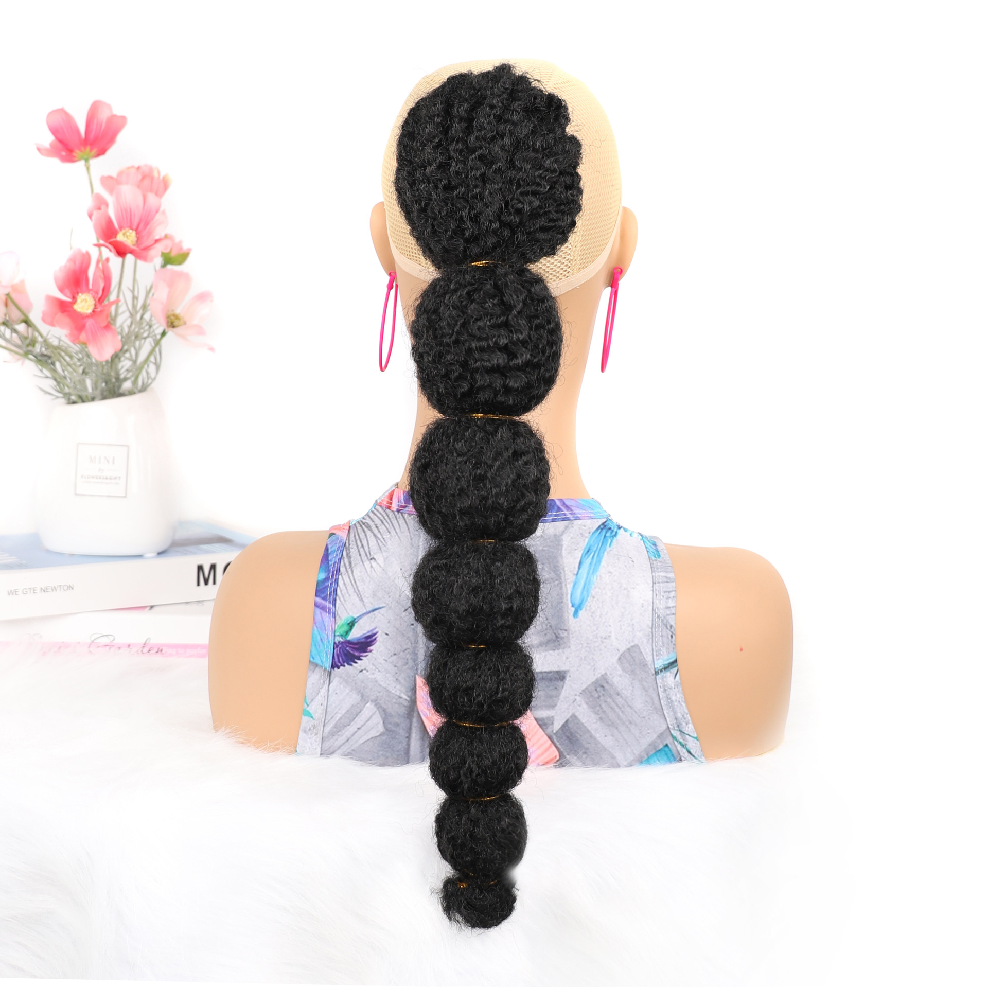 Synthetic Ponytail Hair Extension Drawstring Bubble Wig For Women_voghion.com