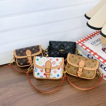 跨境儿童包新款欧美潮牌女童手拎包复古迷你马鞍包口红斜挎包外贸