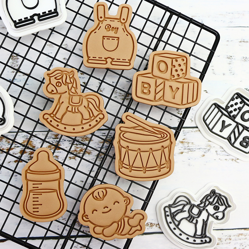 BABY Boy Cookie Mold Party Baking DIY Flip Mold Customized 3D Stereo Presionar Cookie Frosted Mold image 2