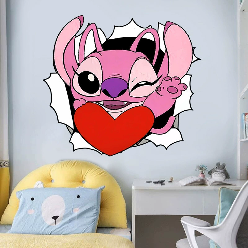 Трансграничная Стири Энджи любовь мультфильм анимированные наклейки для мальчиков Спальня Стич декоративные настенные наклейки водонепроницаемые самоклеящиеся