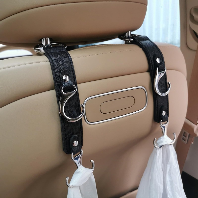取り付け不要の痕跡のない車の後部座席フック、多機能車内ペンダント、ポータブルで取り外し可能なフック|undefined