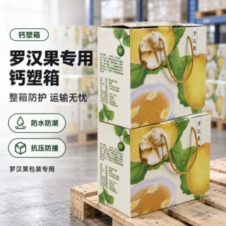 绿树品牌厂家钙塑中空板沃柑包装箱 防水保鲜水果礼盒周转箱